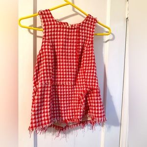 Maeve shell checkered top from Anthropologie, size 2